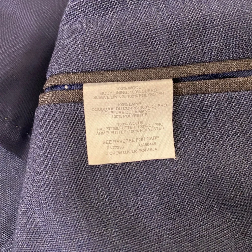 J.Crew Ludlow Traveler Blazer Men's Size 40S Navy Blue 100% Wool *Flaw*